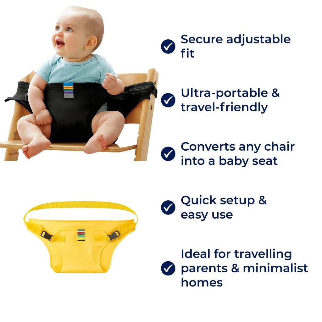 SeatGuard | Baby Chair Harness – Secure Adjustable Fit – Breathable Cotton Fabric – Portable Dining Safety Solution for Travelling Parents Bowlift by Bowlift
