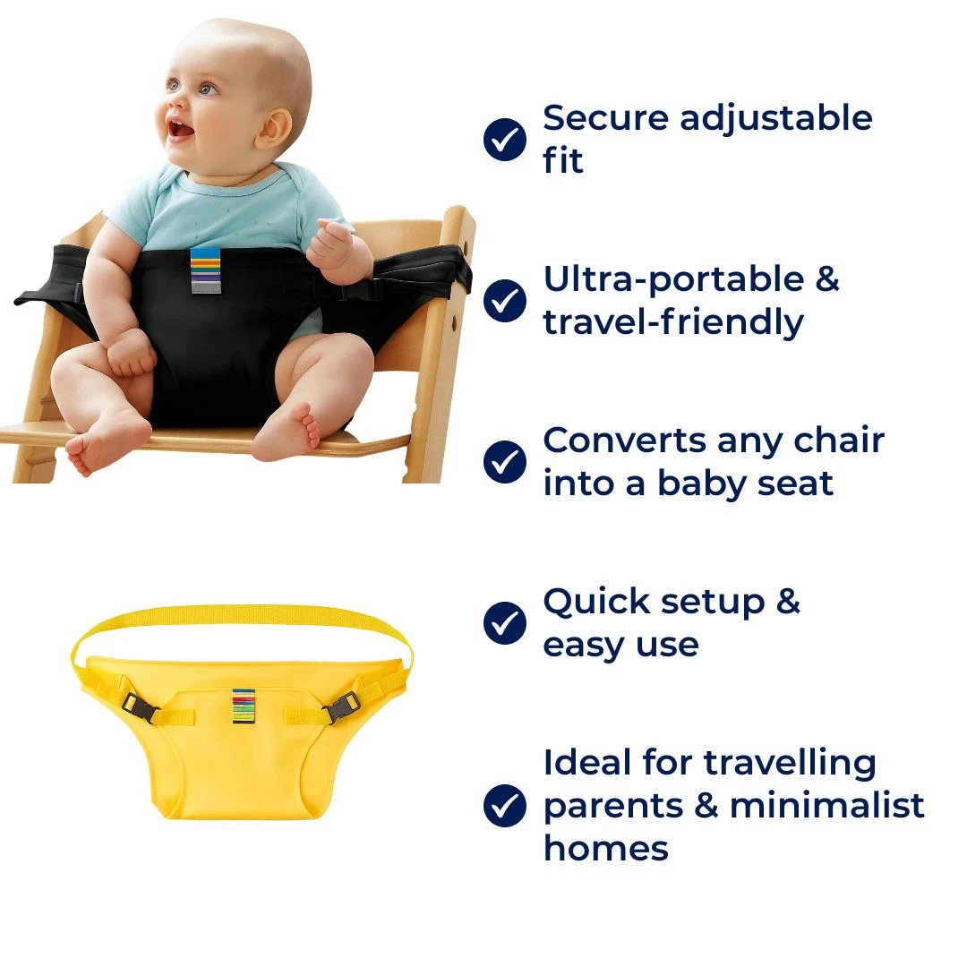 SeatGuard | Baby Chair Harness – Secure Adjustable Fit – Breathable Cotton Fabric – Portable Dining Safety Solution for Travelling Parents Bowlift by Bowlift