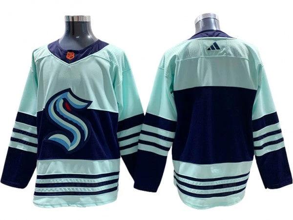 Seattle Kraken Blank Teal Reverse Retro 2.0 Jersey by Hockey David