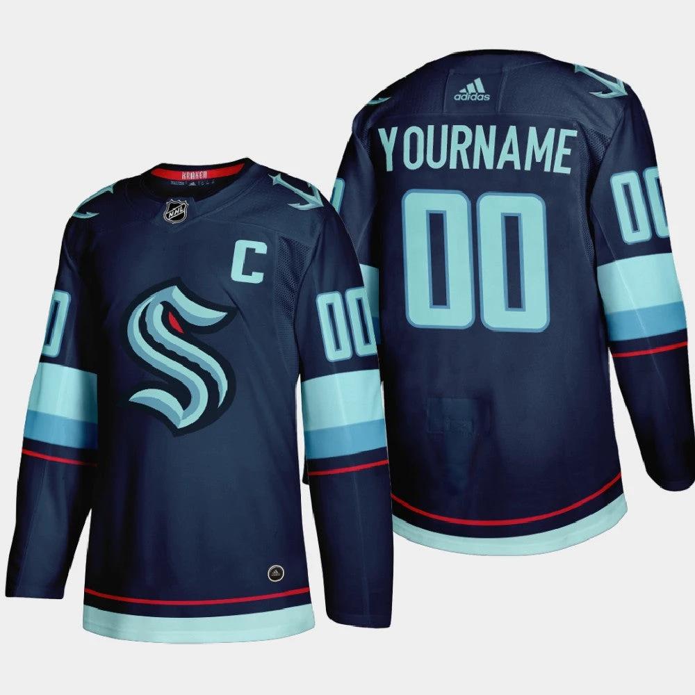 Seattle Kraken Custom 2021-22 Navy Home Stitched NHL Jersey by Hockey David