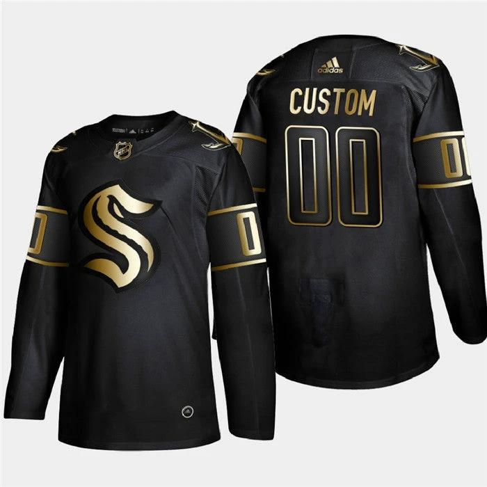 Seattle Kraken Custom Black Golden Edition Limited Stitched NHL Jersey by Hockey David