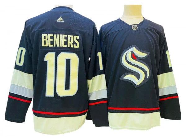 Seattle Kraken #10 Matty Beniers Navy Jersey by Hockey David