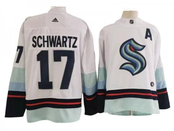Seattle Kraken #17 Jaden Schwartz White Jersey by Hockey David
