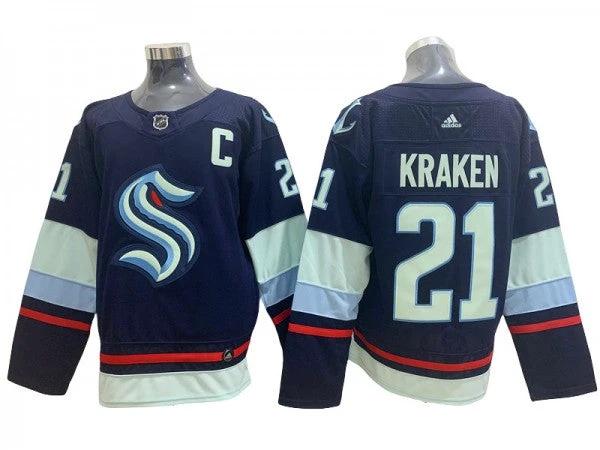 Seattle Kraken #21 Kraken Navy Jersey by Hockey David