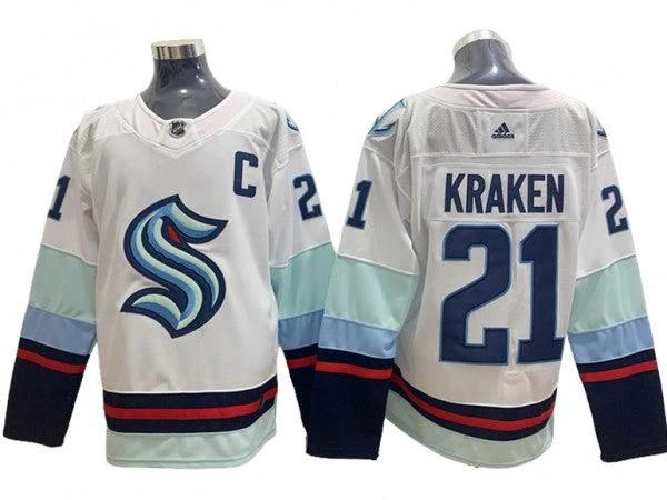Seattle Kraken #21 Kraken White Jersey by Hockey David