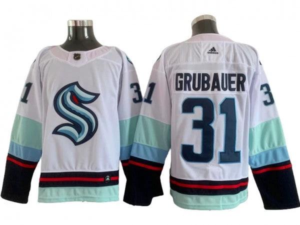 Seattle Kraken #31 Philipp Grubauer White Jersey by Hockey David