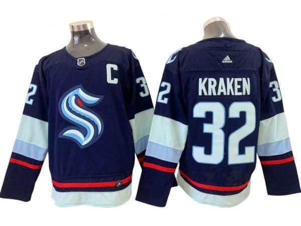 Seattle Kraken #32 Kraken Navy Jersey by Hockey David