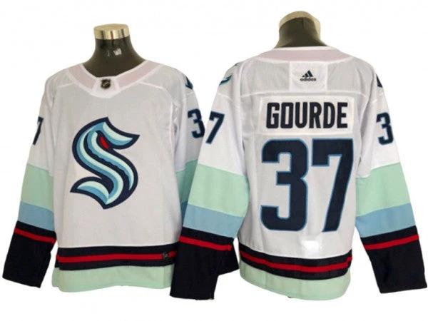 Seattle Kraken #37 Yanni Gourde White Jersey by Hockey David