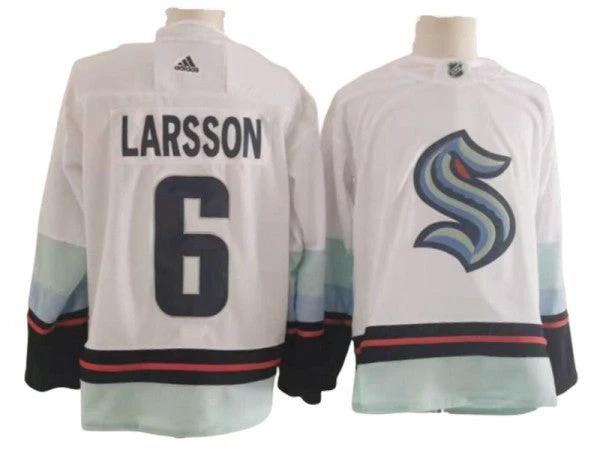 Seattle Kraken #6 Adam Larsson White Jersey by Hockey David