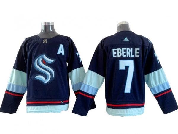 Seattle Kraken #7 Jordan Eberle Navy Home Jersey by Hockey David