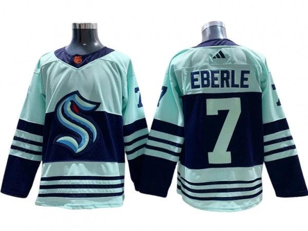 Seattle Kraken #7 Jordan Eberle Teal Reverse Retro 2.0 Jersey by Hockey David