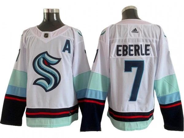 Seattle Kraken #7 Jordan Eberle White Away Jersey by Hockey David