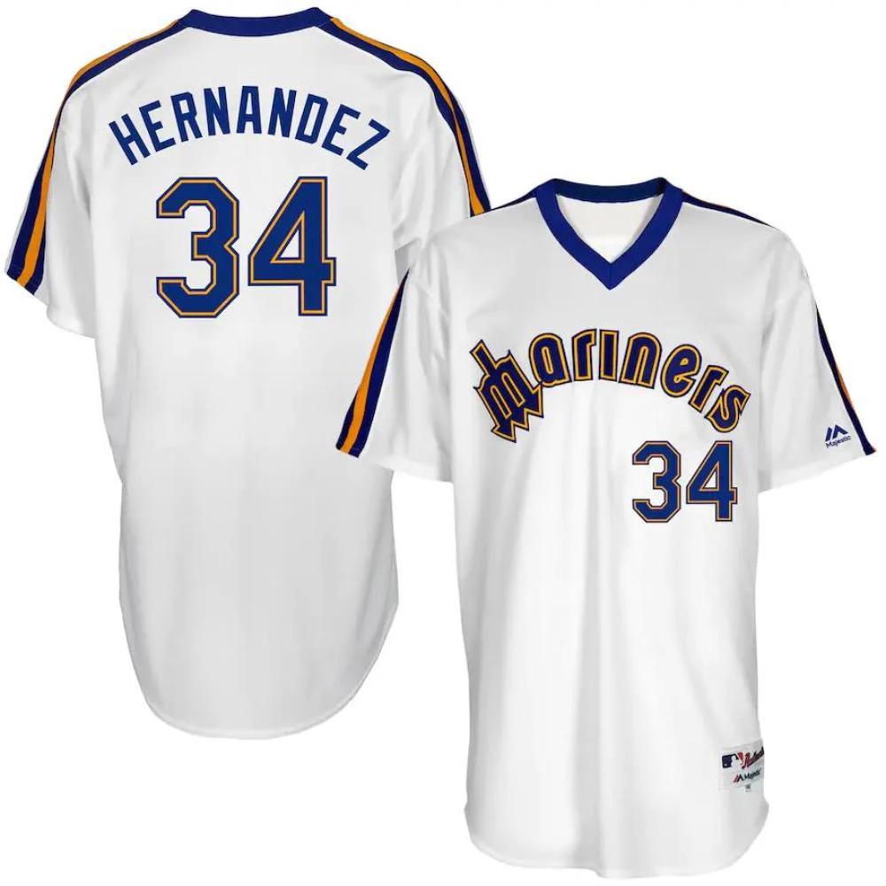 Seattle Mariners Felix Hernandez White 1984 Throwback Pullover Jersey by My Store