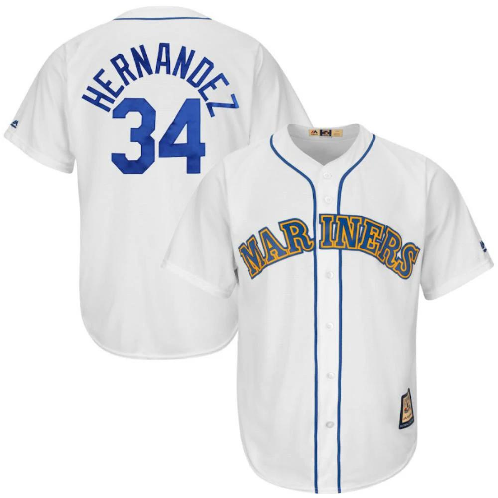 Seattle Mariners Felix Hernandez White Throwback Jersey by My Store