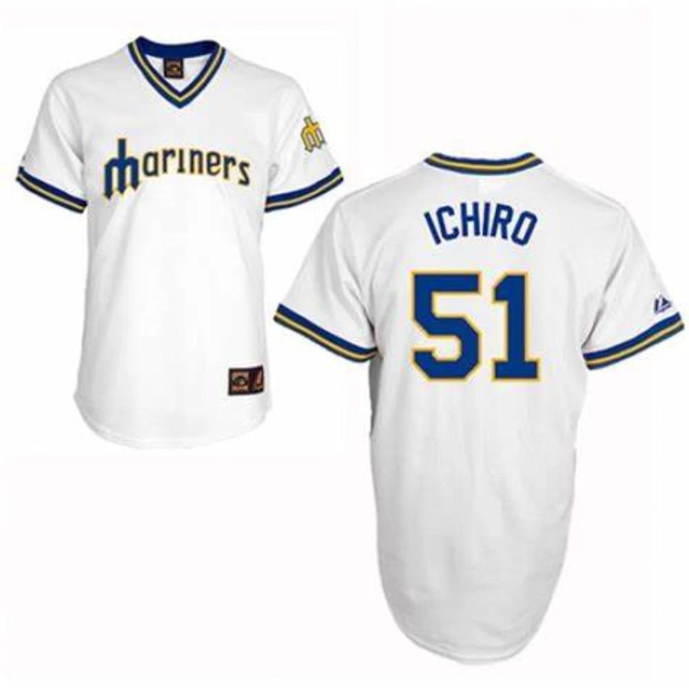 Seattle Mariners Ichiro Suzuki White Throwback Pullover Jersey by My Store