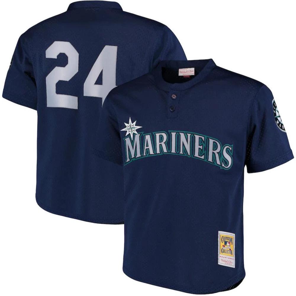 Seattle Mariners Ken Griffey Jr. Navy Throwback Mesh Pullover Jersey by My Store