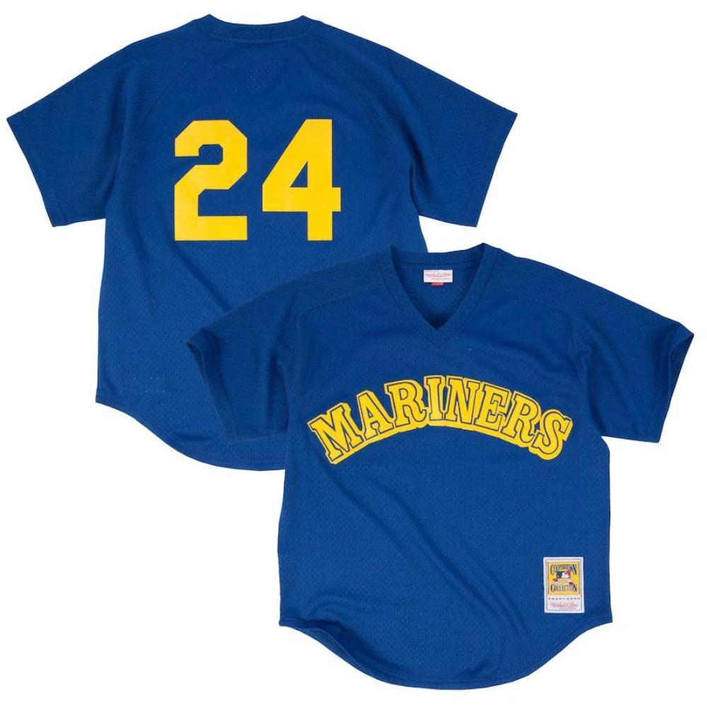 Seattle Mariners Ken Griffey Jr. Royal Throwback Mesh Pullover Jersey by My Store
