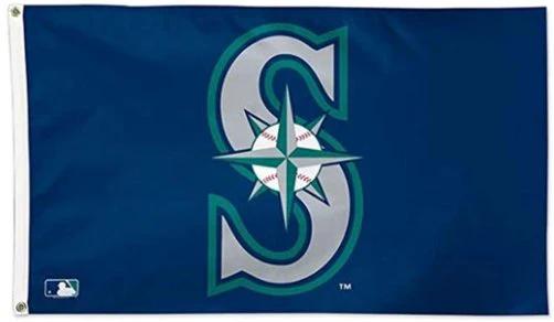 Seattle Mariners Logo Sport Flag 3X5Ft Banner USA Polyester with Brass Grommets by flagsjustdoit