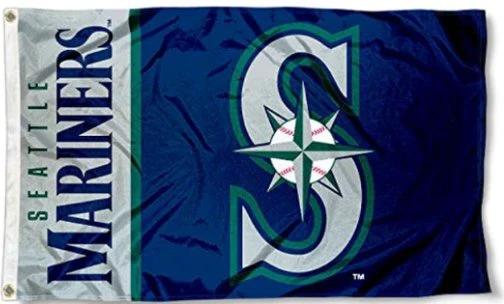 Seattle Mariners Logo US Sport Flag 3X5Ft Banner USA Polyester with Brass Grommets by flagsjustdoit