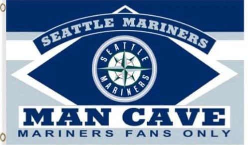 Seattle Mariners Man Cave Flag 3X5Ft Banner USA Polyester with Brass Grommets by flagsjustdoit