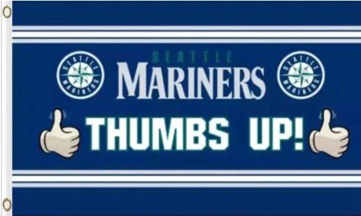 Seattle Mariners Stripes Flag 3X5Ft Banner USA Polyester with Brass Grommets by flagsjustdoit