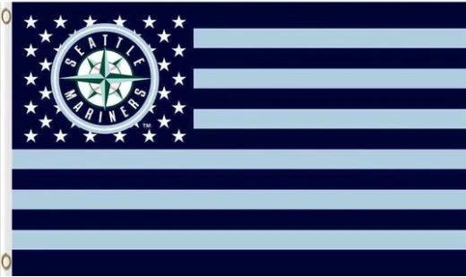 Seattle Mariners US Flag 3X5Ft Banner USA Polyester with Brass Grommets by flagsjustdoit