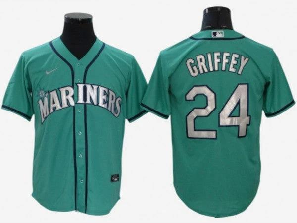 Seattle Mariners #24 Ken Griffey Jr. Aqua Alternate Cool Base Jersey by My Store