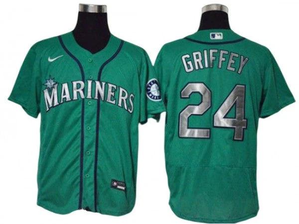Seattle Mariners #24 Ken Griffey Jr. Aqua Alternate Flex Base Jersey by My Store