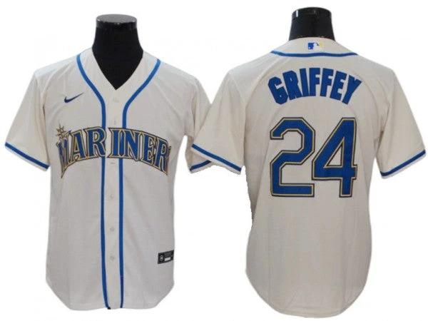 Seattle Mariners #24 Ken Griffey Jr. Cream Alternate Cool Base Jersey by My Store