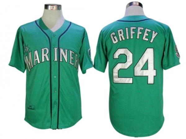 Seattle Mariners #24 Ken Griffey Jr. Green 1995 Throwback Jersey by My Store
