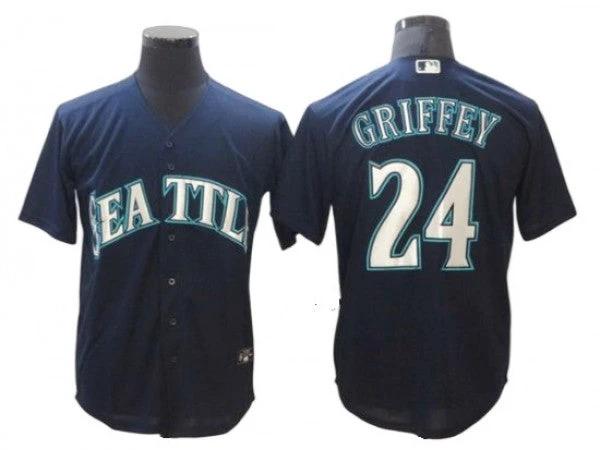 Seattle Mariners #24 Ken Griffey Jr. Navy Alternate Cool Base Jersey by My Store