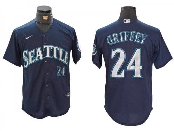 Seattle Mariners #24 Ken Griffey Jr. Navy Limited Jersey by My Store