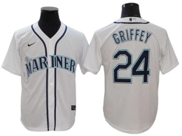 Seattle Mariners #24 Ken Griffey Jr. White Home Cool Base Jersey by My Store