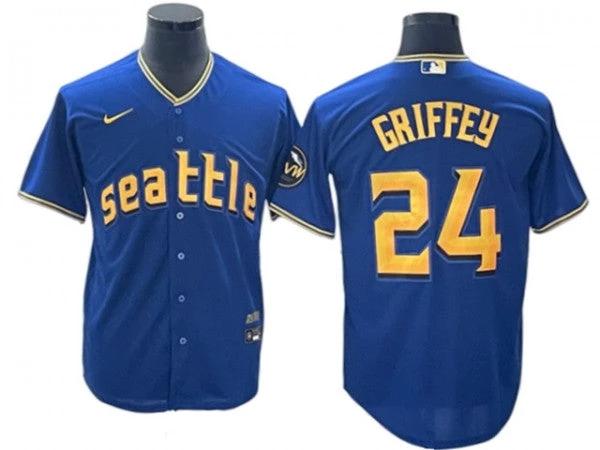 Seattle Mariners #24 Ken Griffey Royal City Connect Limited Jersey by My Store