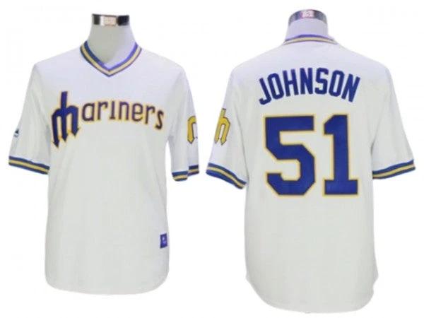 Seattle Mariners #51 Randy Johnson White Throwback Jersey by My Store