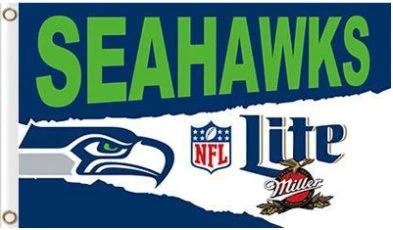 Seattle Seahawks Lite Flag 3X5 Ft Polyester Banner USA 90x150cm by flagsjustdoit