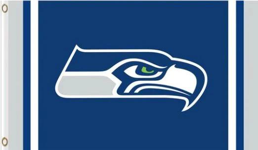 Seattle Seahawks Logo Stripe Flag 3X5 Ft Polyester Banner USA 90x150cm by flagsjustdoit