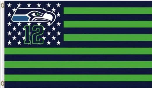 Seattle Seahawks Star and Stripes Flag 3X5 Ft Polyester Banner USA 90x150cm by flagsjustdoit