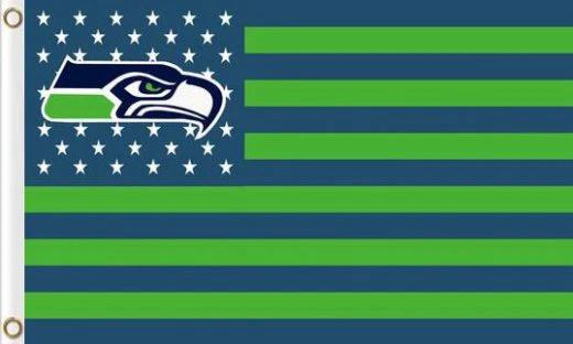 Seattle Seahawks Star and Stripes US Flag 3X5 Ft Polyester Banner USA 90x150cm by flagsjustdoit