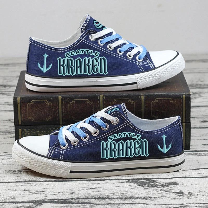 Seattle Kraken Low Top Canvas Sport Sneakers Shoes For Men Women Fans by Crocs