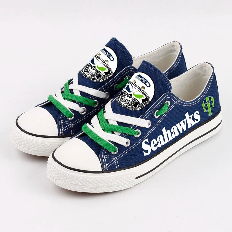 Seattle Seahawks Low Top Canvas Sport Sneakers Shoes For Men Women Fans by Crocs