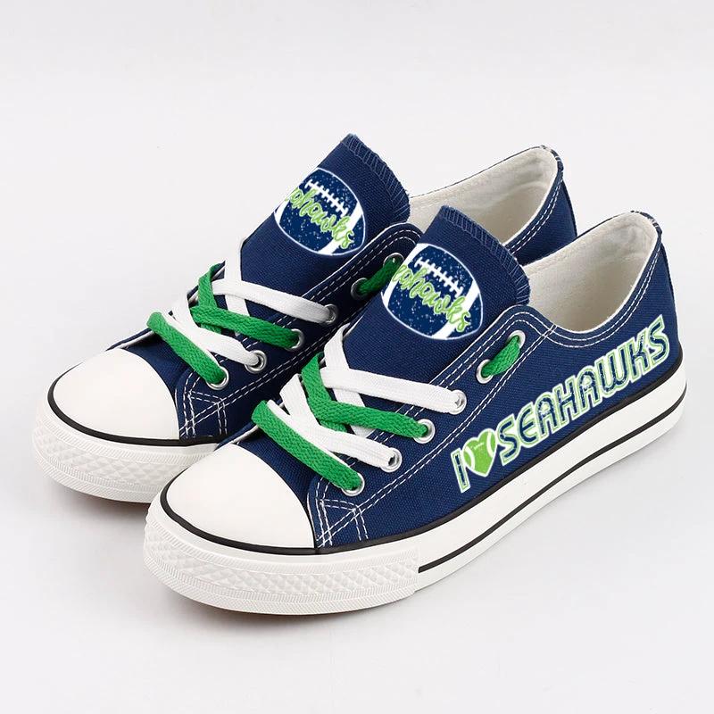 Seattle Seahawks Low Top Canvas Sport Sneakers Shoes For Men Women Fans by Crocs