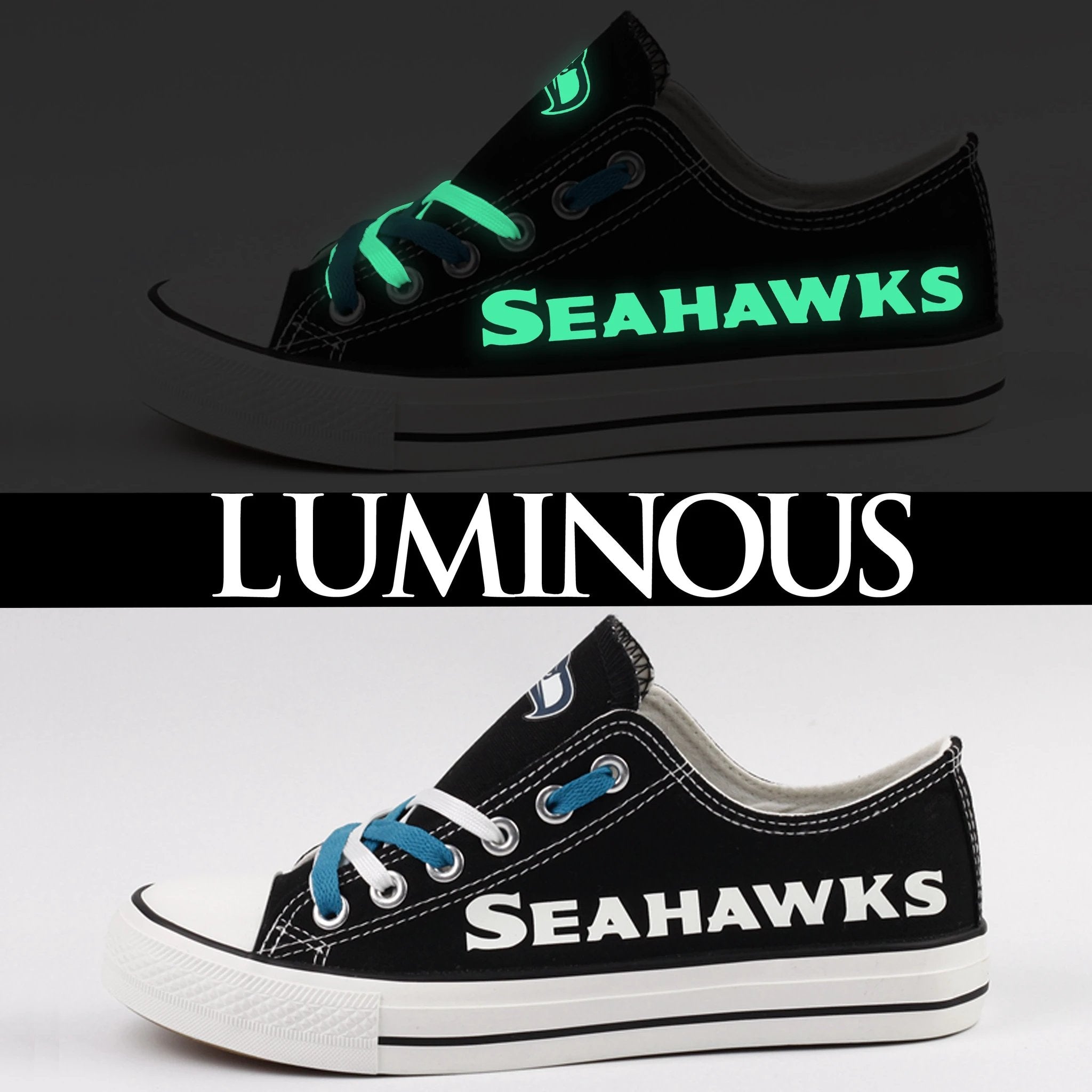 Seattle Seahawks Low Top Canvas Sport Sneakers Shoes For Men Women Fans by Crocs