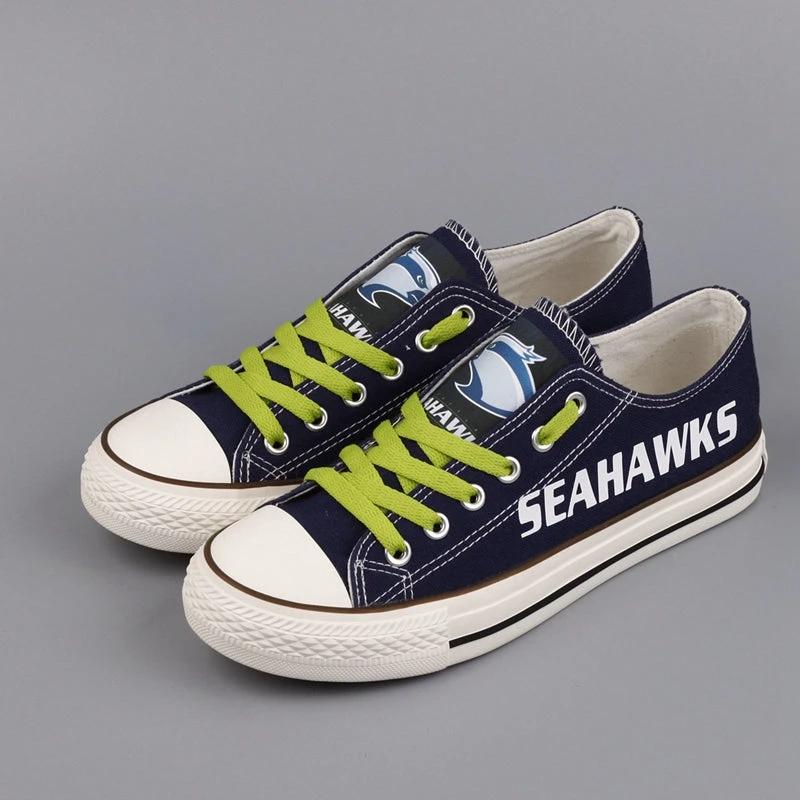Seattle Seahawks Low Top Canvas Sport Sneakers Shoes For Men Women Fans by Crocs