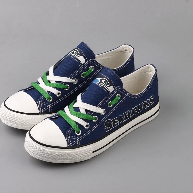 Seattle Seahawks Low Top Canvas Sport Sneakers Shoes For Men Women Fans by Crocs