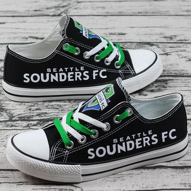 Seattle Sounders FC Low Top Canvas Sport Sneakers Shoes For Men Women Fans by Crocs