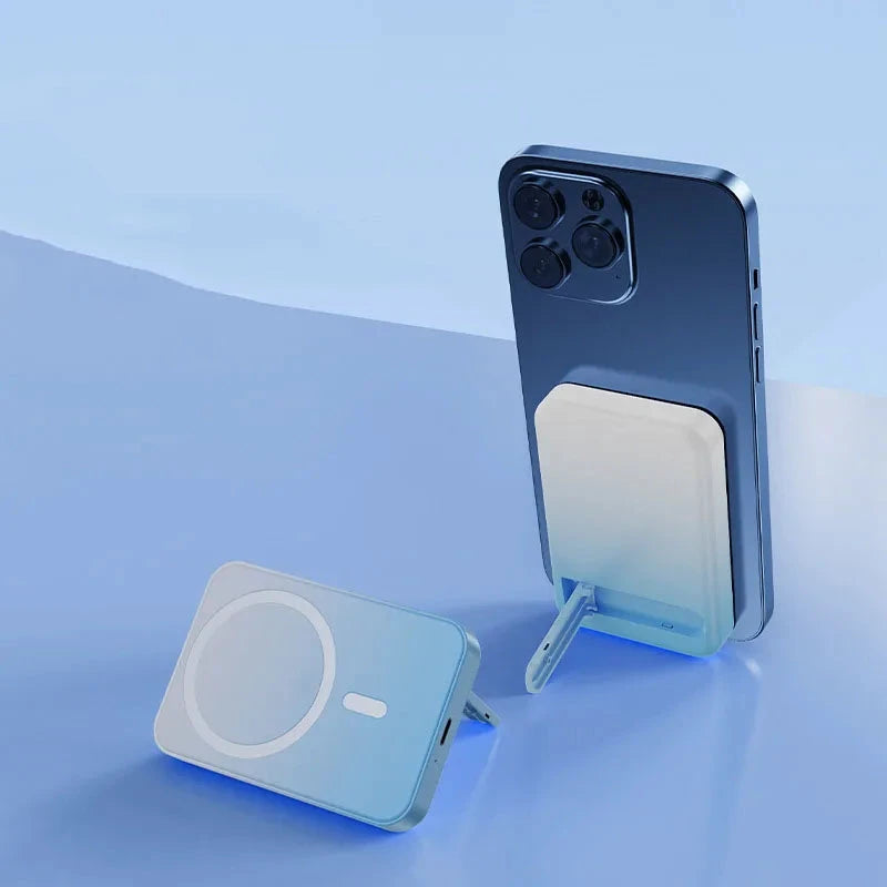 Magnetic Wireless Power Bank with Kickstand by BowLift