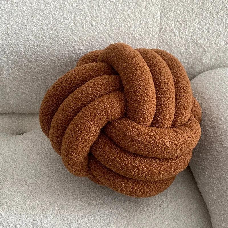 Nordic Bouclé Abstract Cushion – Minimalist Plush Pillow by Bowlift