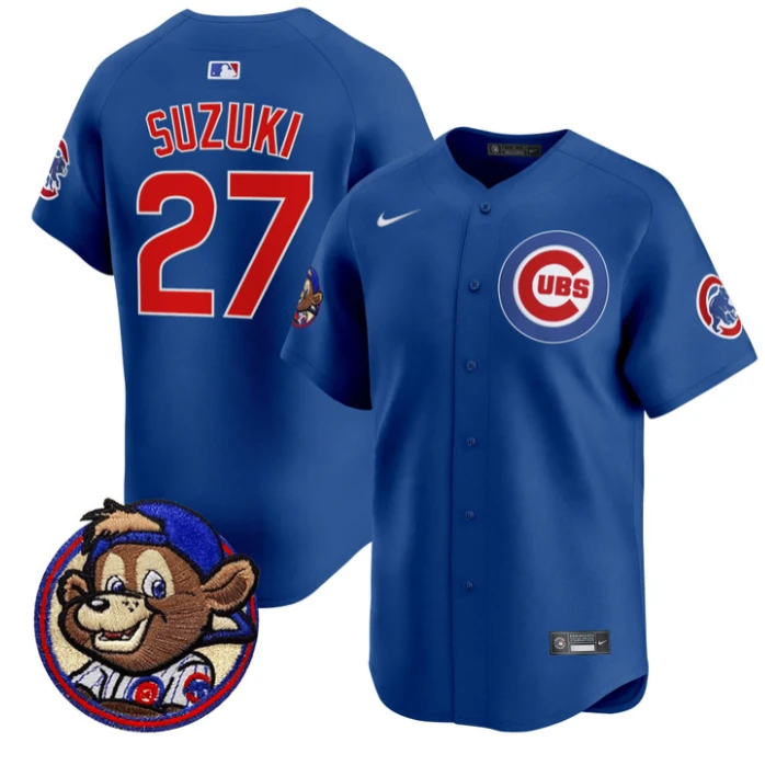 Seiya Suzuki Jersey #27 Chicago Cubs Clark Patch Vapor Premier Limited Stitched Royal by My Store