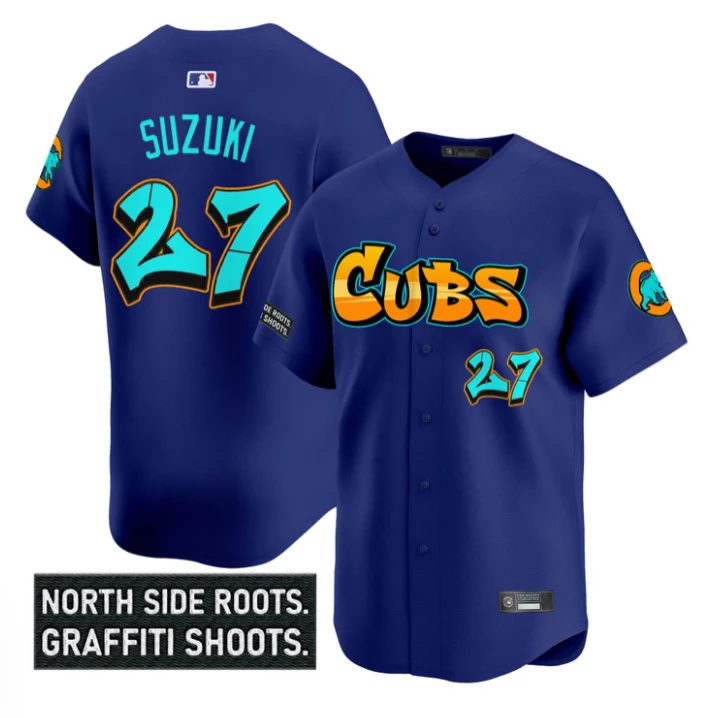 Seiya Suzuki Jersey #27 Chicago Cubs Graffiti North Side Edition Stitched Royal by My Store
